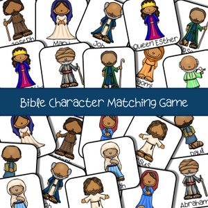Juego de combinación de personajes de la Biblia // Antiguo Testamento, Nuevo Testamento, Estudio de la Biblia, Estudio de la Biblia para niños, Juego familiar, Juego cristiano