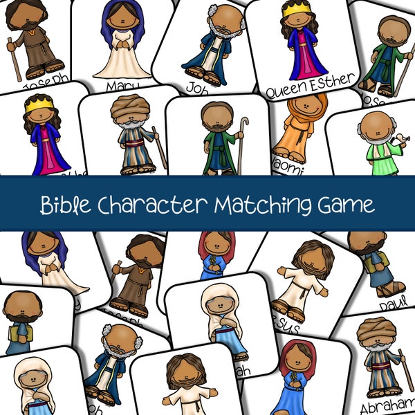 Bible Character Matching Game // Old Testament, New Testament, Bible Study, Kids Bible Study, Family Game, Christian Game