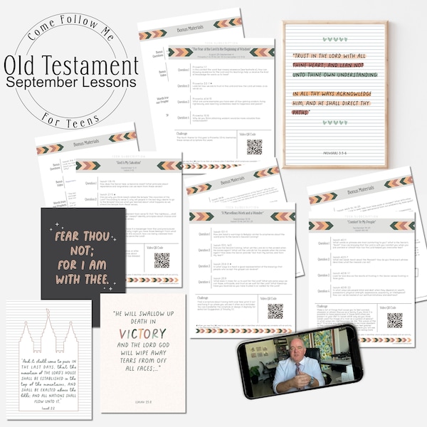 TEEN: Old Testament September Lessons Aug 29 - Sept 25  // Come Follow Me 2022, LDS Youth Theme, Old Testament Study Guide, 2022 LDS Study