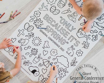 Large General Conference Coloring Page - April 2022 // LDS General Conference, LDS Faith, General Conference Activities