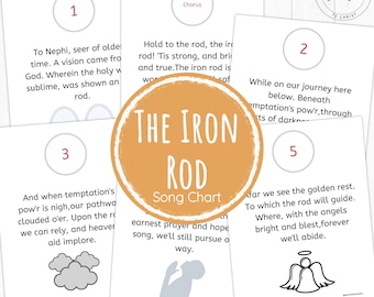 The Iron Rod Song Chart // Primary, Singing Time, Primary Song, LDS Primary, Children's Songbook, Primary Chorister, Hymn, LDS Hymn