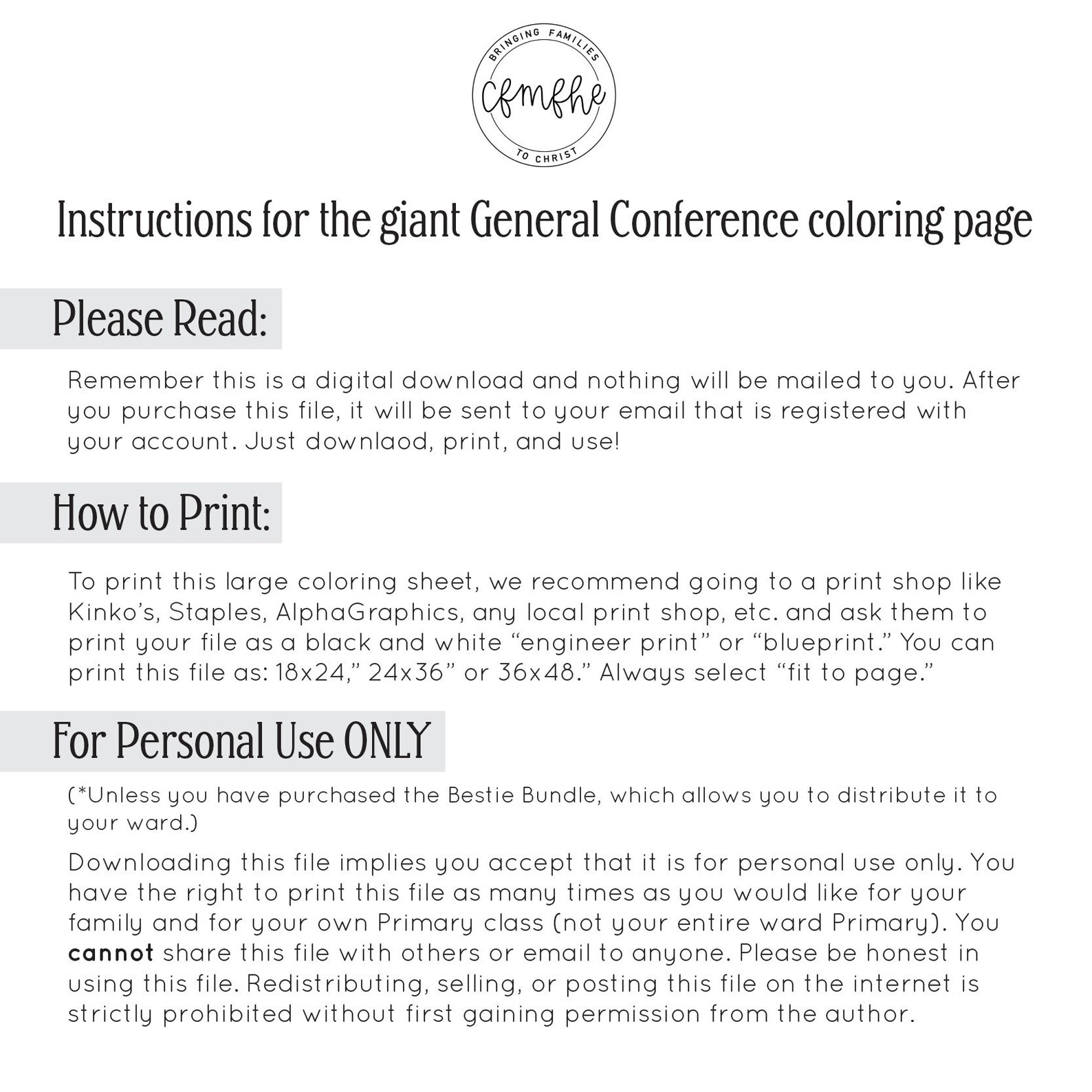 Large General Conference Coloring Page April 2022 // LDS Etsy