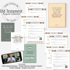 TEEN: Old Testament Aug 1 - Aug 28 // Come Follow Me 2022, LDS Youth Theme, Old Testament Study Guide, 2022 LDS Study