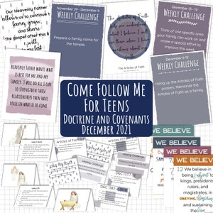 TEEN: Doctrine and Covenants November 19 - December 26 // LDS Youth 2021, Come Follow Me 2021, 2021 Youth Theme