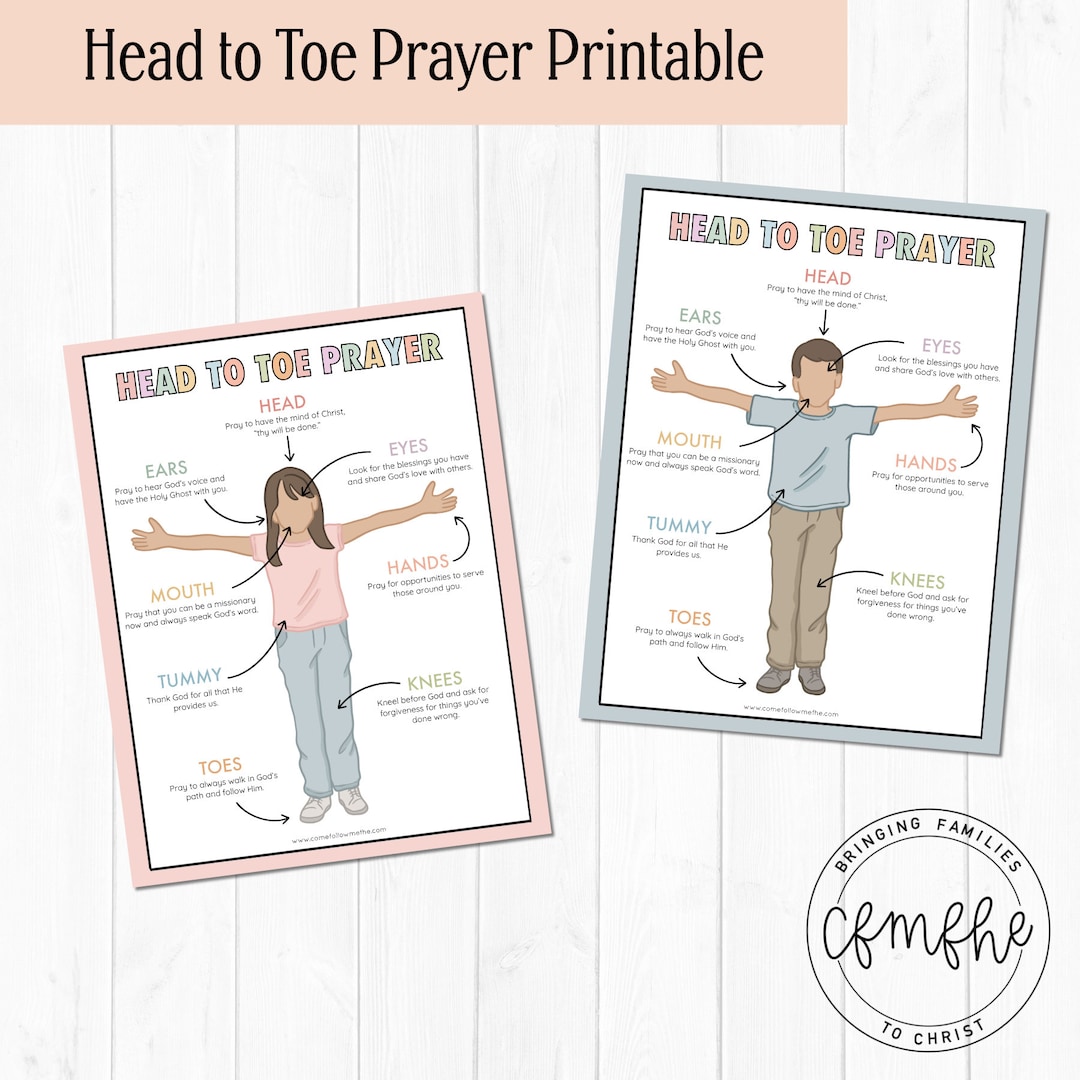 Head to Toe Prayer Print || Prayer, How to Pray, Prayer Poster, Prayer