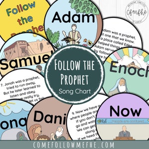 Follow The Prophet Song Chart // Primary 2022, Singing Time, Primary Song, LDS Primary, Children&#39;s Songbook, Primary Chorister