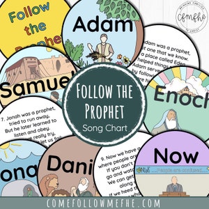 Follow The Prophet Song Chart // Primary 2022, Singing Time, Primary Song, LDS Primary, Children's Songbook, Primary Chorister