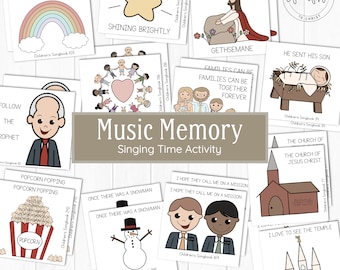 Music Memory Singing Time Activity // LDS Primary, LDS Singing Time, Primary 2022, Primary Songs