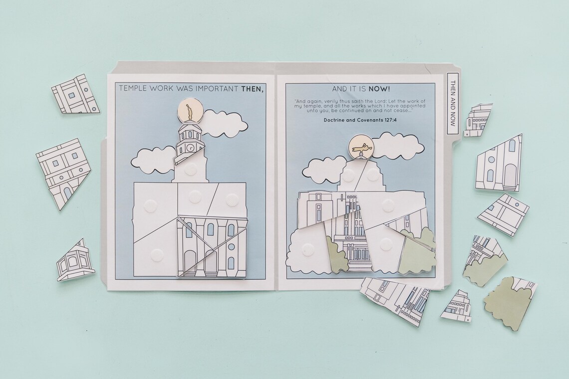 Then and Now Temple File Folder Game - Etsy