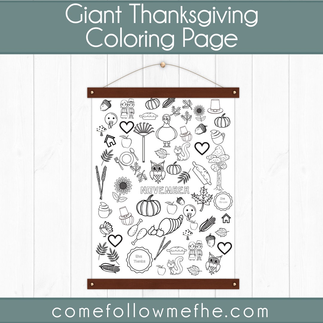 Thanksgiving Giant Coloring Page // Thanksgiving Dinner, Thanksgiving ...