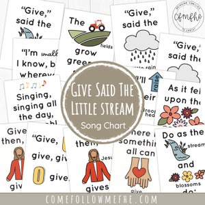 Give Said The Little Stream Song Chart // Primaria 2022, Tiempo de canto, Canción de la Primaria, Primaria SUD, Cancionero para niños, Corista de la Primaria