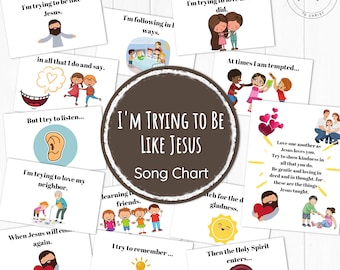 I'm Trying To Be Like Jesus Song Chart // Primary 2022, Singing Time, Primary Song, LDS Primary, Children's Songbook, Primary Chorister