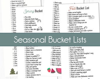 Listas de deseos de temporada // Lista de deseos de invierno, Lista de deseos de otoño, Lista de deseos de otoño, Lista de deseos de verano, Lista de deseos de primavera, Actividades familiares