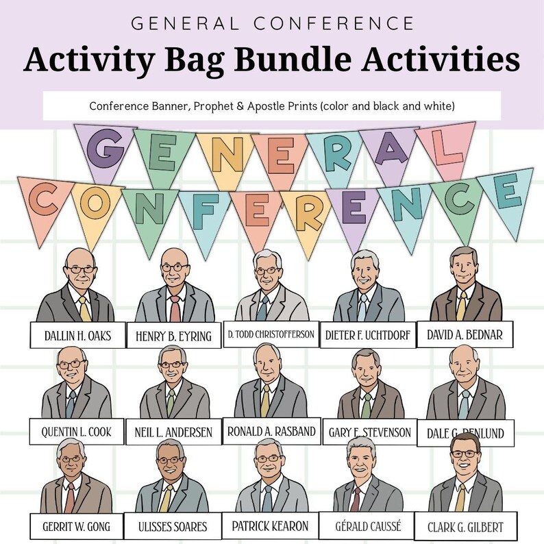 General Conference Activity Bag Bundle for Kids (digital Download) - Etsy