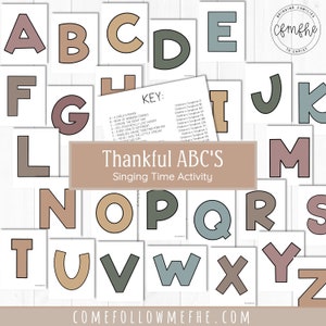 Thankful ABC&#39;s Singing Time Activity // LDS Primary, LDS Singing Time, Primary 2022, Primary Songs