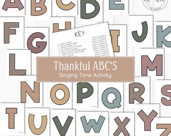 Thankful ABC's Singing Time Activity // LDS Primary, LDS Singing Time, Primary 2022, Primary Songs