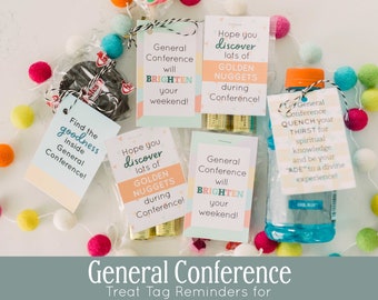 General Conference Treat Tags // April Conference, General Conference 2023, Conference Treats, Primary Reminder, Conference Weekend
