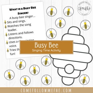 Busy Bee Singing Time Activity // LDS Primary, LDS Singing Time, Primary 2022, Primary Songs