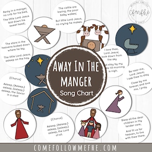 Away In A Manger Song Chart // Primary 2022, Singing Time, Primary Song, LDS Primary, Children&#39;s Songbook, Primary Chorister