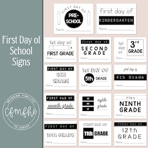 First Day of School Printable Sign Bundle // Back to School, School Picture, School Sign, Grade, Elementary, Middle School, High School