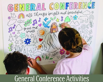 General Conference Giant Coloring Page // LDS General Conference, Oct 2023, Coloring Page, Kids Coloring Page, General Conference for Kids