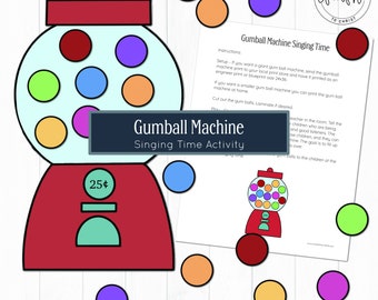 Gumball Machine Singing Time Activity // LDS Primary, LDS Singing Time, Primary 2023, Primary Songs