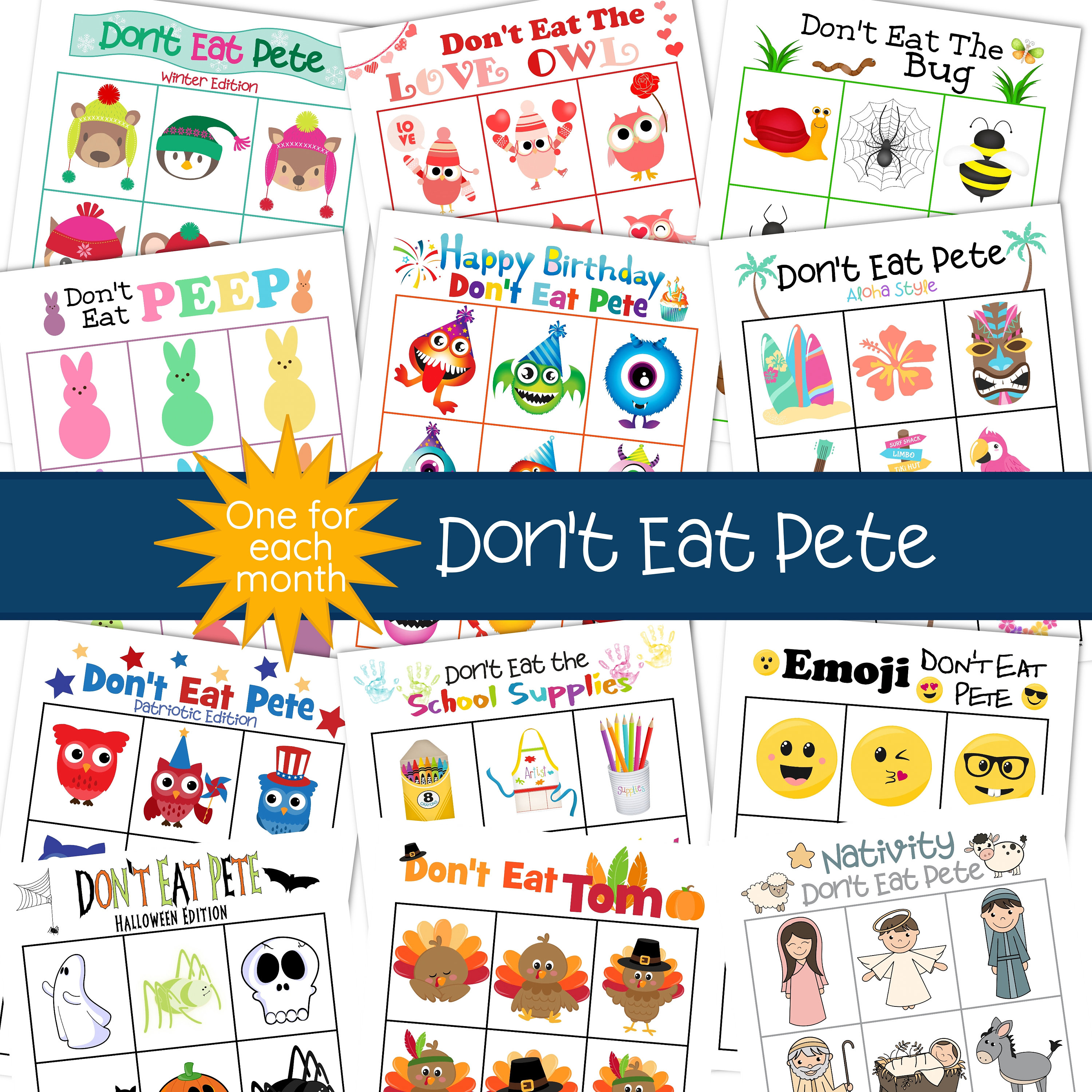 Don't Eat Pete 12 Board Games // LDS Board Games LDS Etsy