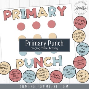 Primary Punch Singing Time Activity // LDS Primary, LDS Singing Time, Primary 2022, Primary Songs
