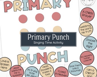 Primary Punch Singing Time Activity // LDS Primary, LDS Singing Time, Primary 2022, Primary Songs