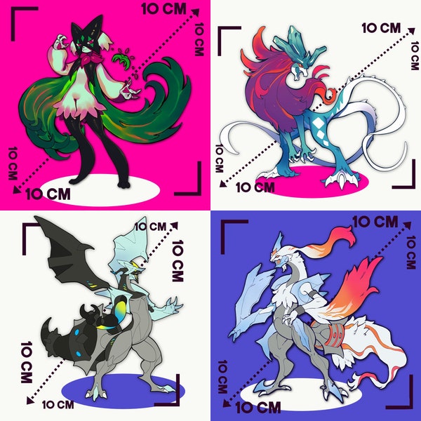 10cm Acrylic Standee, Meowscarada, Walking Wake / Paradox Suicune, White Kyurem, Black Kyurem