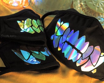 Holographic Multicolor with glitters Teeth mask