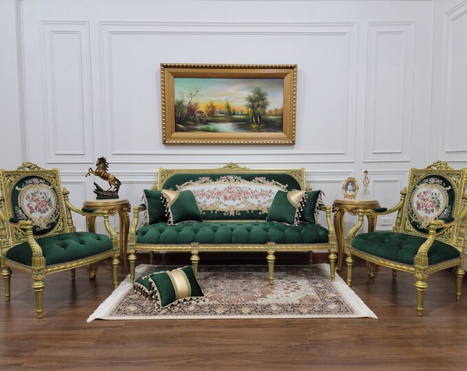 French Style /24k Powdered Gold Leaf/ Hand Carved Wooden Frame ...