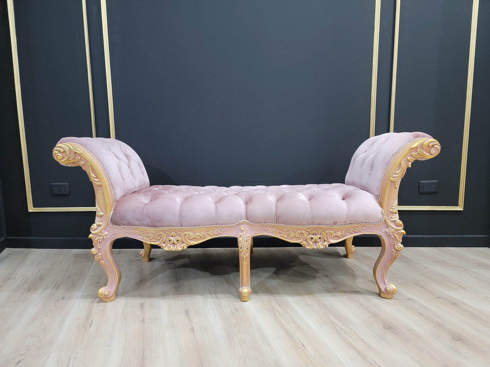 French Style Chaise Lounge/ Antique Gold Leaf Finish/hand Etsy