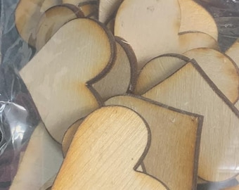 Wooden hearts Set of 10