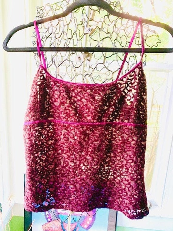 Vintage velvet camisole, 90s DKNY summer top