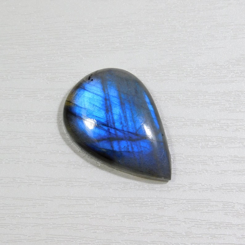 Pear Shape 56Cts Pendant Stone 36*24*8mm Beautiful Labradorite Cabochon Gemstone,Full Blue Flashy Labradorite Cabochon AAA Quality