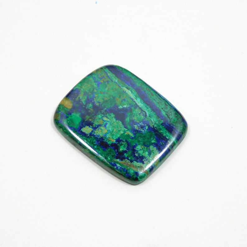 Cushion Shape Azurite Malachite Gemstone Rare Azurite Malachite Cabochon Gemstone Big Size 42*35*5mm 104Cts Designer Cabochon