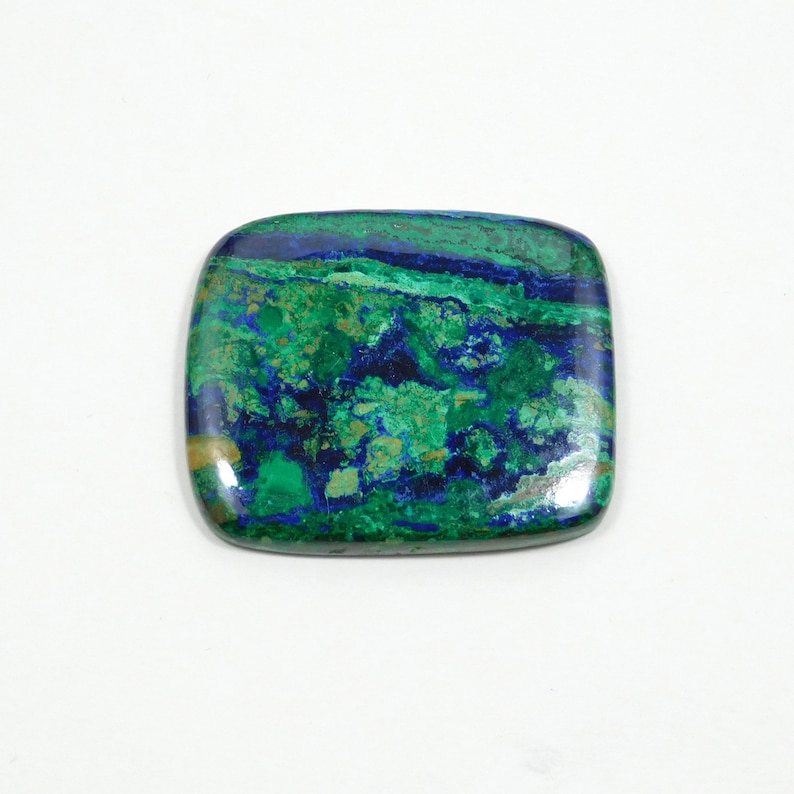 Cushion Shape Azurite Malachite Gemstone Rare Azurite Malachite Cabochon Gemstone Big Size 42*35*5mm 104Cts Designer Cabochon