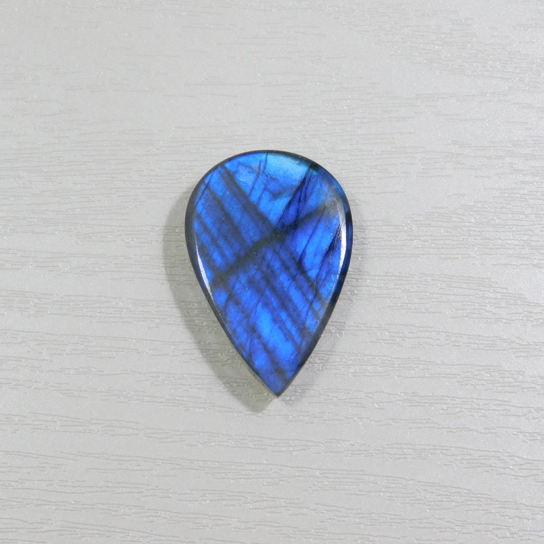 Pear Shape 56Cts Pendant Stone 36*24*8mm Beautiful Labradorite Cabochon Gemstone,Full Blue Flashy Labradorite Cabochon AAA Quality