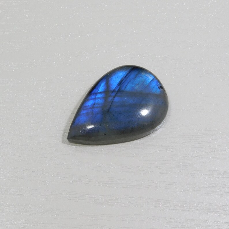 Pear Shape 56Cts Pendant Stone 36*24*8mm Beautiful Labradorite Cabochon Gemstone,Full Blue Flashy Labradorite Cabochon AAA Quality