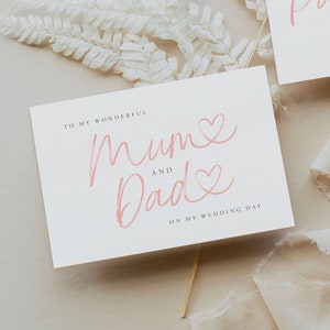 An meine Mama und Papa an meinem Hochzeitstag Dankeskarte | Herzen | Eltern Hochzeitskarte | Hochzeitskarte | Hochzeit Geschenkkarte | Mam | Vater