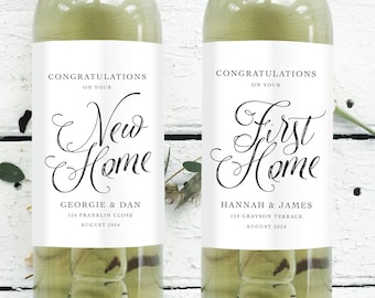 NOWA etykieta na wino domowe | PIERWSZA etykieta na wino domowe | Etykieta na wino z czcionką w kształcie serca | Etykieta na szampana | Etykieta na wino z gratulacjami | Nowy prezent dla domu