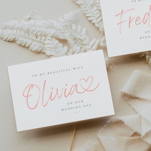 GEPERSONALISEERD naar mijn vrouw trouwkaart met datum | Blush Hearts A6 Bruidskaart | Man Card | Trouwkaart| Bruidskaart | Romantische kaart |  Vrouw