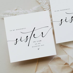 An meine SCHWIEGERIN zu meiner Hochzeit Karte | Zu meiner Schwester Karte | Schwester Karte |Schwarz-Weiß-Hochzeitskarte | Hochzeitskarte | Typografie Karte