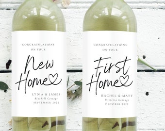 NOWA etykieta na wino domowe | PIERWSZA etykieta na wino domowe | Etykieta na wino z czcionką w kształcie serca | Etykieta na szampana | Etykieta na wino z gratulacjami | Nowy prezent dla domu