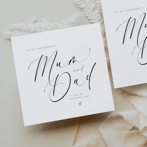 carte de mariage papa et maman | Les parents vous remercient carte de mariage | Carte de remerciement des beaux-parents | Carte de remerciement | À ma mère et à mon père le jour de mon mariage
