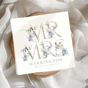 GEPERSONALISEERDE Dhr. en Mevr. trouwkaart | Kaart bruid en bruidegom|Mr & Mrs Card|Nieuw stel kaart|Gefeliciteerd, typografie Mr en Mrs Card