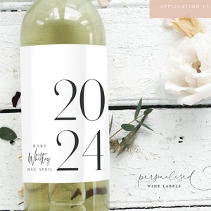 PERSONALISED PREGNANCY ANNOUNCEMENT Wine Labels|Various Messages to choose from |Baby Reveal|Drink for Me |Champagne Labels|Pregnancy Reveal