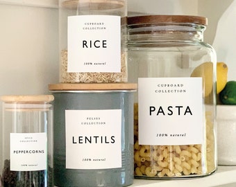 KITCHEN PANTRY Storage and Jar Labels | Food Labels | Drink | Waterproof | Kitchen Storage Labels | Cupboard Labels | Herbs | Spices | FEP01