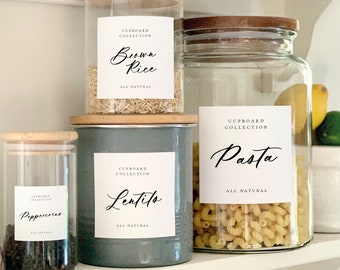 KITCHEN PANTRY Aufbewahrungs- und Glasetiketten | Lebensmitteletiketten | Trinken | Wasserdicht | Küchen Aufbewahrungsetiketten | Schranketiketten | Kräuter | Gewürze | FEP06